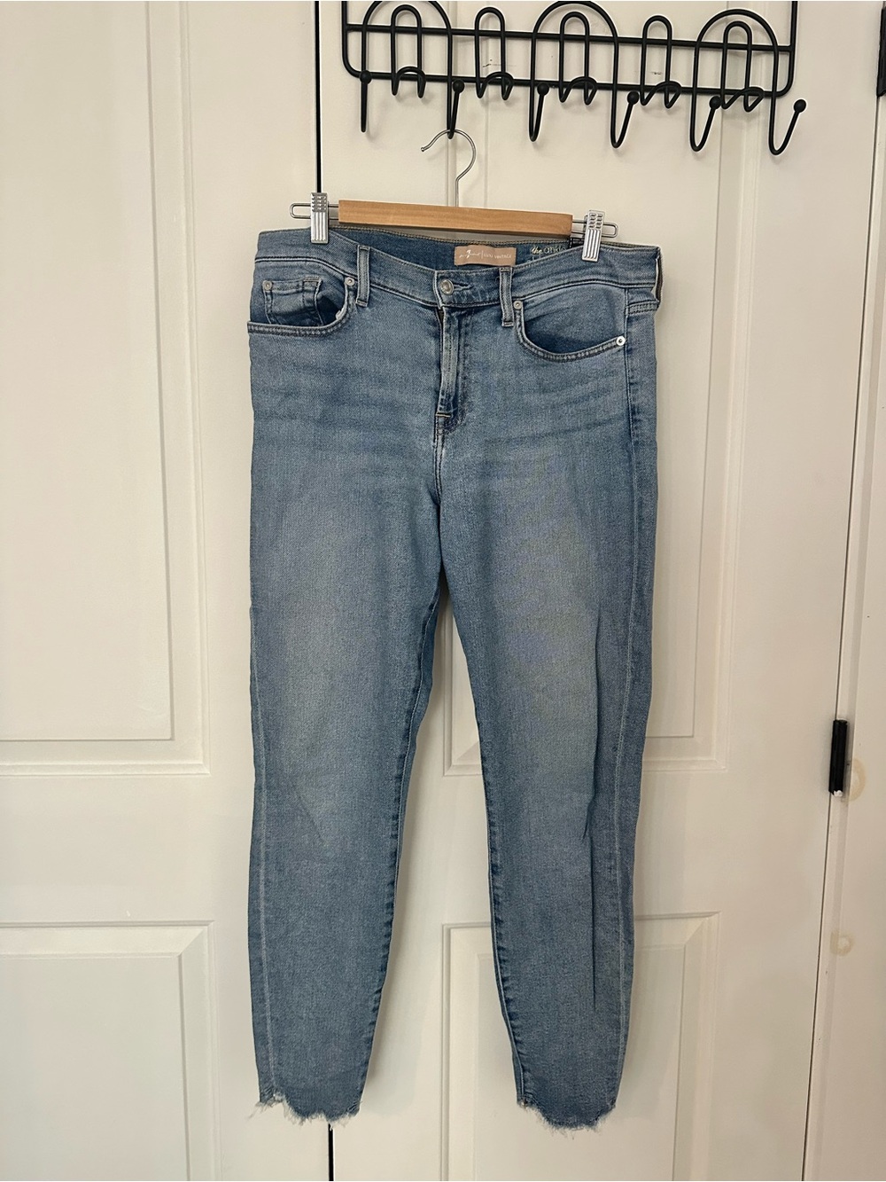 7 For All Mankind Light Blue Cropped Ankle Jeans